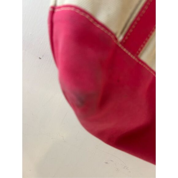 Lands End Boat tote flowers Pink Cream 15x16" (discoloration) - Picture 7 of 15